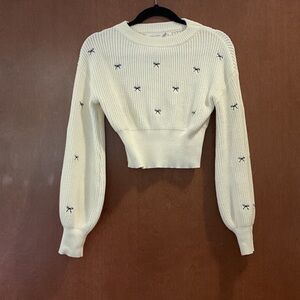 Altar'd State Cream Sweater with Black Accents
